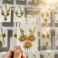 Juego de Joyería de Acero Inoxidable con Baño de Oro de 18K PVD, Joyería Fina de Moda para Mujer, Boda, Novia, Venta al Por Mayor