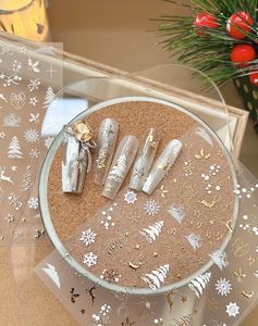 Autocollants pour ongles de Noël en feuille YITU, flocons de neige et <span class=keywords><strong>rennes</strong></span> en relief avec dos doré/argenté pour un <span class=keywords><strong>nail</strong></span> <span class=keywords><strong>art</strong></span> festif - Product Image 2