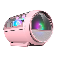 LOVINGCOOL OEM Coque d'ordinateur irrégulière pour ordinateur de bureau pas cher échantillon de pc de jeu liquide boîtier de I-ATX avec ventilateurs rose et noir