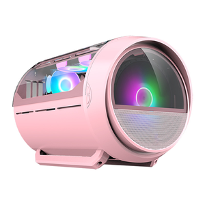 LOVINGCOOL OEM Irregular computadora Shell escritorio barato Gaming <span class=keywords><strong>PC</strong></span> muestra líquido Gaming <span class=keywords><strong>PC</strong></span> caso de <span class=keywords><strong>caja</strong></span> de la <span class=keywords><strong>caja</strong></span> de los ventiladores de color rosa y negro de la <span class=keywords><strong>caja</strong></span> de la I-ATX - Product Image 3