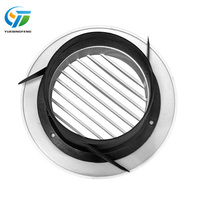 Grille d'aération ronde réglable à fixation au plafond, en plastique ABS blanc, avec lamelles droites et fixation à ressort, pour systèmes CVC