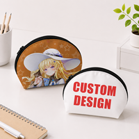 Monedero Personalizado con Forma de Abanico, Impresión por Sublimación, Mercancía de Anime, Mini Bolsa con Cierre, Bolsa de Almacenamiento de Poliéster Unisex para Fans