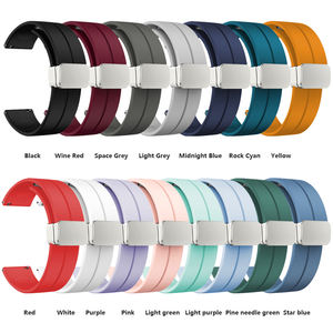 CAOWTAN Bracelet de montre à boucle pliante magnétique 22mm 20mm pour Huawei Bracelet en silicone pour Samsung Galaxy Bracelet de montre 6 5 4 Bracelet de sport - Product Image 3