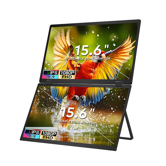 Hot Sale 15.6 Inch Full HD 1080P Foldable IPS Dual Portable Monitor for Windows Mac Laptop Business Trading Gaming USB C