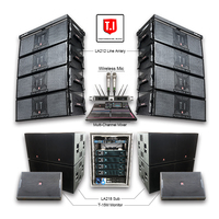 Equipo de Sonido Profesional para Conciertos de DJ, Sistema de Línea de Tres Vías con Dos Altavoces de 12 Pulgadas, 2000W RMS, Sistema de Sonido para Iglesias, Carcasa de Madera Personalizada T.I