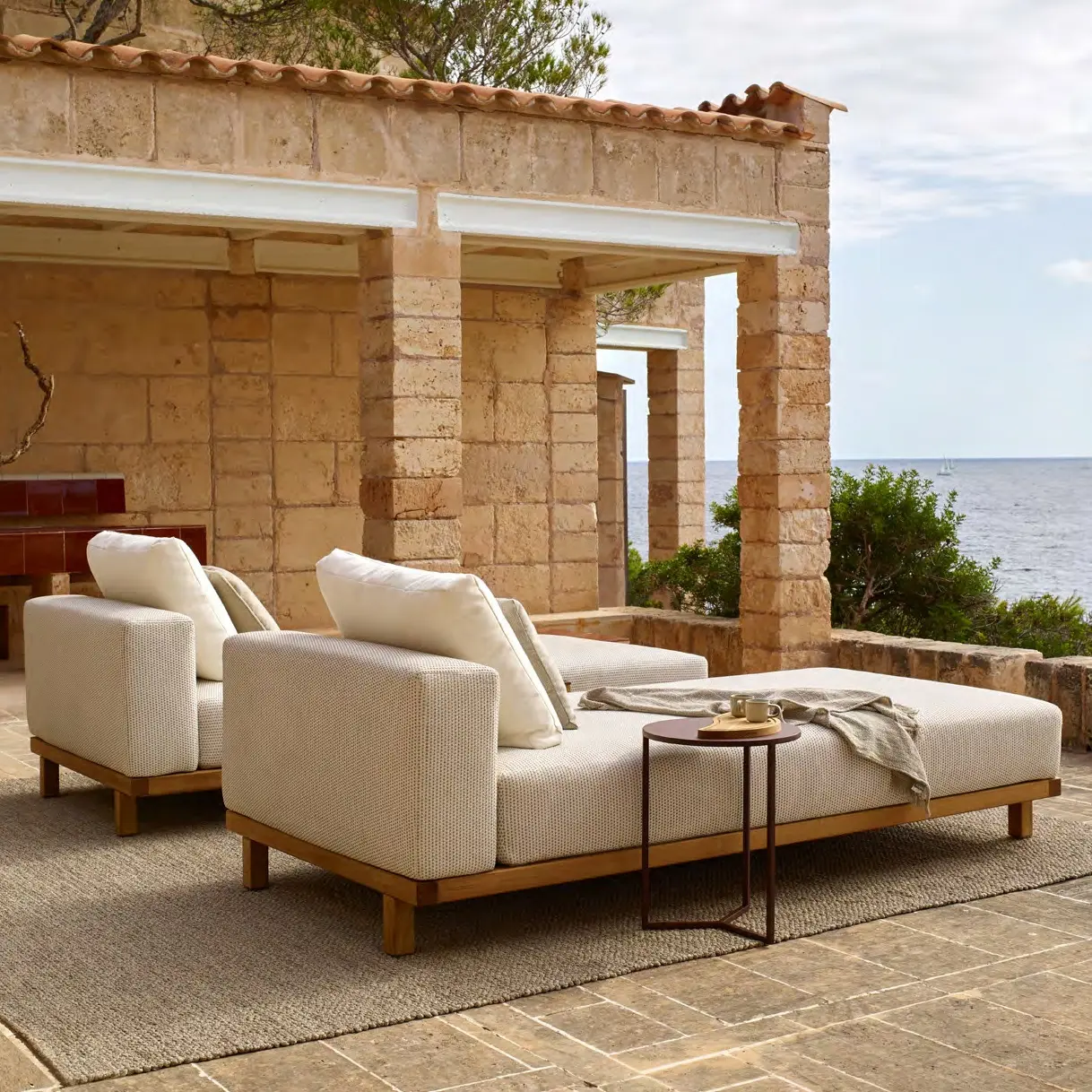 Luxus outdoor-teak holz pool garten strand chaiselongue sonne bett daybed