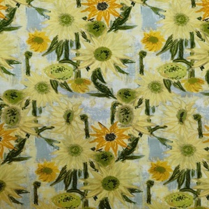 Vải cotton 100% in kỹ thuật số họa tiết tranh sơn dầu hoa hướng dương, chất liệu poplin dệt 100GSM, dành cho trang phục mùa hè thẩm mỹ. - Product Image 3