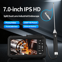Endoscopio Industrial Rígido de Doble Lente de 4.0mm, Sonda de 30cm, Boroscopio Portátil para el Hogar, Cámara de Inspección HD de 7 Pulgadas para Tuberías y Cilindros