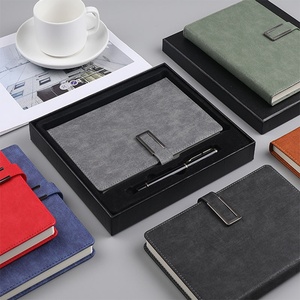 A5 Retro Văn Phòng Kinh Doanh Cứng Bìa Cuộc Họp Máy Tính Xách Tay Thiết Lập Bán Buôn PU Máy Tính Xách Tay Với Từ Clasp Và Ghi Chú Dính - Product Image 4