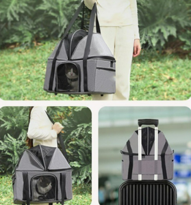 Büyük kedi taşıyıcı üst-genişletilebilir evcil hayvan çantası taşıyıcı küçük köpek araba koltuğu katlanabilir kedi seyahat taşıyıcısı açık modu ile gölgelik - Product Image 4