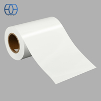 Rouleau géant de film adhésif blanc nacré pour étiquettes, autocollant sensible à la pression pour impression, découpe et emballage de bouteilles