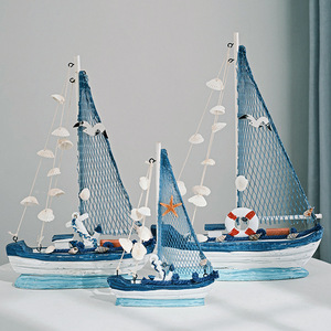 Modelos de Veleros Ecológicos al por Mayor HYG08, Adornos de Escritorio con Temática Náutica de Madera Tallada para Decoración de Habitaciones - Product Image 1