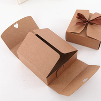 Papier fantaisiste personnalisé pour chocolat, emballage Kraft bon marché avec cravate de ruban, papier Kraft