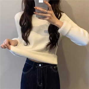 <span class=keywords><strong>Pull</strong></span> en polaire tricoté pour <span class=keywords><strong>femme</strong></span> - Chaleur automne et hiver - <span class=keywords><strong>Sous</strong></span>-vêtement épais à <span class=keywords><strong>col</strong></span> semi-haut - Product Image 4