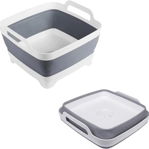 Bassine pliante portable grande capacité multi-usage pour cuisine, camping, vaisselle, organisateur, bassine carrée en plastique pour laver les légumes - Product Image 2