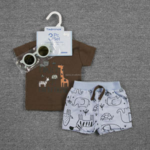 Conjunto <span class=keywords><strong>de</strong></span> bebé <span class=keywords><strong>de</strong></span> 3 piezas 0-18 meses conjuntos <span class=keywords><strong>de</strong></span> ropa <span class=keywords><strong>de</strong></span> estilo informal <span class=keywords><strong>de</strong></span> <span class=keywords><strong>punto</strong></span> 100% tela <span class=keywords><strong>de</strong></span> algodón camisetas transpirables pantalones cortos 3 uds lindo verano - Product Image 3