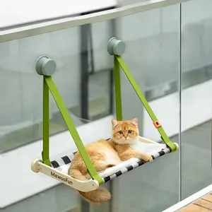 Mewoofun perch para gatos, vidro de madeira para janelas de gato, montado na janela