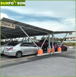 Système de carport solaire commercial, structure en aluminium anodisé, montage photovoltaïque double rangée pour auvent et abri de stationnement extérieur - Product Image 5