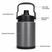 Glacière à boissons en acier inoxydable 2,8 L 4 L, prête pour les fêtes, seau à glace isotherme à double paroi avec poignée pour les rassemblements en extérieur