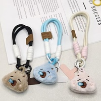 Lanière de téléphone portable en polyester à fourrure douce Capybara, pendentif en peluche, design anime, porte-clés dessin animé, bracelet tressé à la main