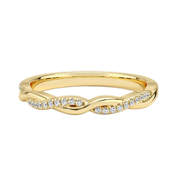Bague d'éternité empilable en moissanite plaqué or S925, forme ronde, en argent pur, pour mariage