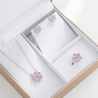 Ensemble de collier et boucles d'oreilles en cuivre plaqué or luxueux pour femmes, zircon, design floral, classique, cadeau de fiançailles, anniversaire, mariage