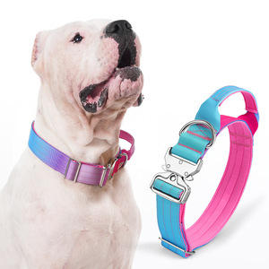 Colliers tactiques pour animaux de compagnie en nylon réglables de haute qualité, couleurs dégradées, avec poignée et quincaillerie durable pour chien - Product Image 3
