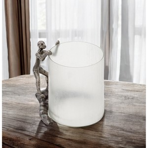 HMS 10 \ "vetro argento arrampicata uomo uragano portacandele eleganti barattoli e lanterne - Product Image 1