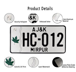 Placas de Matrícula de Pakistán, Placas Personalizadas para Automóviles del Gobierno - Product Image 2