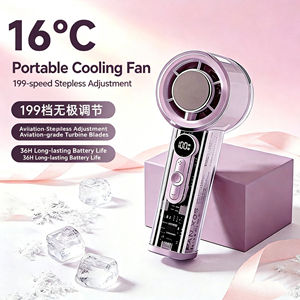 2026 Portable <b>Mini</b> Air Cannon Fan Transparent Mecha Style 3000mAh 100-Speed Adjustable <b>USB</b> Rechargeable Handheld Turbo Cooling F - Product Image 1