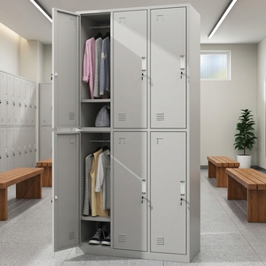Fournisseur d'armoires métalliques, armoires à vêtements et chaussures pour le personnel, armoires à casiers, armoires à 6 portes, personnalisées OEM, pour salle de sport et bureau - Product Image 1