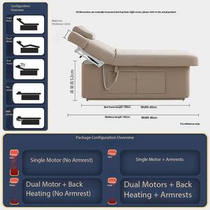 Lit de salon de beauté beige de luxe en vente directe d'usine, <span class=keywords><strong>2</strong></span> <span class=keywords><strong>moteurs</strong></span>, table de massage électrique, chaise de cosmétique, lit de spa facial - Product Image 6