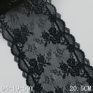 Hàng Hóa Tại Chỗ Màu Đen Lưới Hoa Ren Vải Đàn Hồi Ren Cho Ăn Mặc - Product Image 1