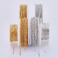 Chaîne torsadée plaquée or de 10 m/rouleau, chaîne torsadée texturée de haute qualité, fournitures en vrac pour la fabrication de bijoux en acier inoxydable