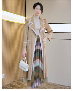 Custom 2023 Mid-Long Denim Poncho <strong>Belt</strong> Waist Slimming Women <strong>Coat</strong> Wholesale Spring Fashion Wind <strong>Coats</strong> - Product Image 3