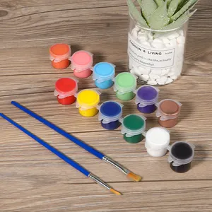 Gxin K001B 12Colors Acrylic Paint Set For Canvas Pinturas Acrilicas 5ml Vibrant Draw Tools Acrylic Colors Paint Art Drawing