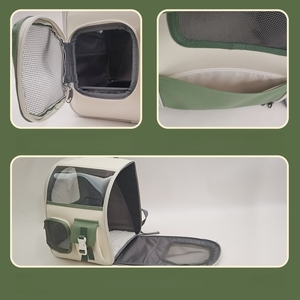 Mochila para gatos transparente de estilo preppy-Transportín portátil para mascotas con ventana de vista grande Malla transpirable y diseño de compartimento de privacidad - Product Image 5