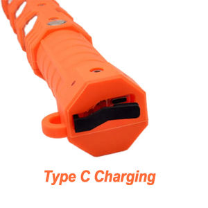 ハンドル2200mAhタイプC充電式LED道路安全警告バトンライトトップLED防水交通ポータブル警告バトン - Product Image 6