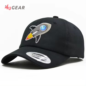 6パネルバイザースナップつば帽子バンプバットエンドハットカスタム3D刺Embroideryバルク素材ステッチ野球帽 - Product Image 1