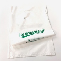 Hoge kwaliteit kleine zwarte plastic boodschappentas met handvat voor kleine bedrijven, aangepaste logo-druk mogelijk.