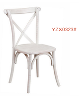 Chaise de salle à manger en bois massif de chêne moderne, dossier en X, dossier croisé, cadre en bois courbé, pour café, salon, villa, parc