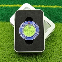 Nuevo Diseño Personalizado al por Mayor, Marcador de Bola de Golf de Aleación de Zinc Metálico con Nivel de Burbuja para Alineación de Fichas de Póker y Lectura de Putting Green