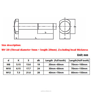 Tuercas y tornillos de aleación de latón/acero al carbono Grado 8.8 M8 M10 M12, tuerca en T GB37, tornillo en T de cabeza de martillo, tornillo en T rectangular para ranura - Product Image 2