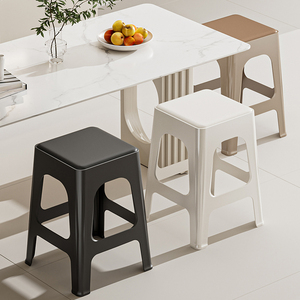 Haogle Modern Minimalist Square <strong>Stool</strong> Sturdy Durable PP Material Leather Plastic <strong>Stool</strong> for Home <strong>Office</strong> or Hotel Use - Product Image 4
