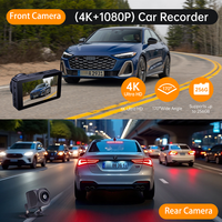 Kamera Dasbor 4K Dual Kamera WiFi G-Sensor HD Night Vision WiFi Layar IPS 3-inci Perekaman Loop Mode Parkir Kamera Dasbor 4K+1K