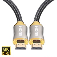 Câble en nylon 8K HDTV 2.1 haute vitesse 48 Gbps HDR EARC pour PS5, projecteur de jeu, téléviseur, PC