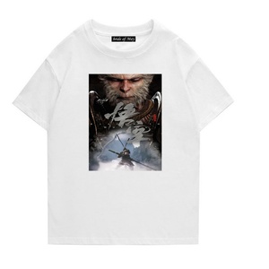 Wukong Men's <b>Y2K</b> Oversized Hip Hop Streetwear T-<b>Shirts</b> Black Myth Print Custom Graphic Tees Breathable Knitted O-Neck Wholesale - Product Image 6