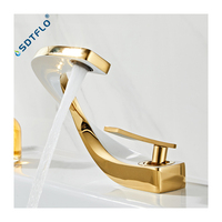 Cascade laiton salle de bain bassin Art moderne salle de bain évier robinet Design créatif salle de bain chaud froid lavabo robinet d'eau
