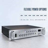 Amplificateur de sonorisation 70V 110V 360W avec contrôle six zones, réponse 50Hz-16kHz, surveillance LED et protection contre les surcharges