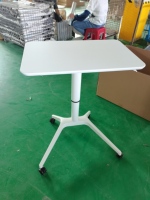 Poste de travail moderne pour ordinateur portable à hauteur réglable, bureau en métal et bois durable pour la maison, l'école, le bureau, mobile, assis-debout